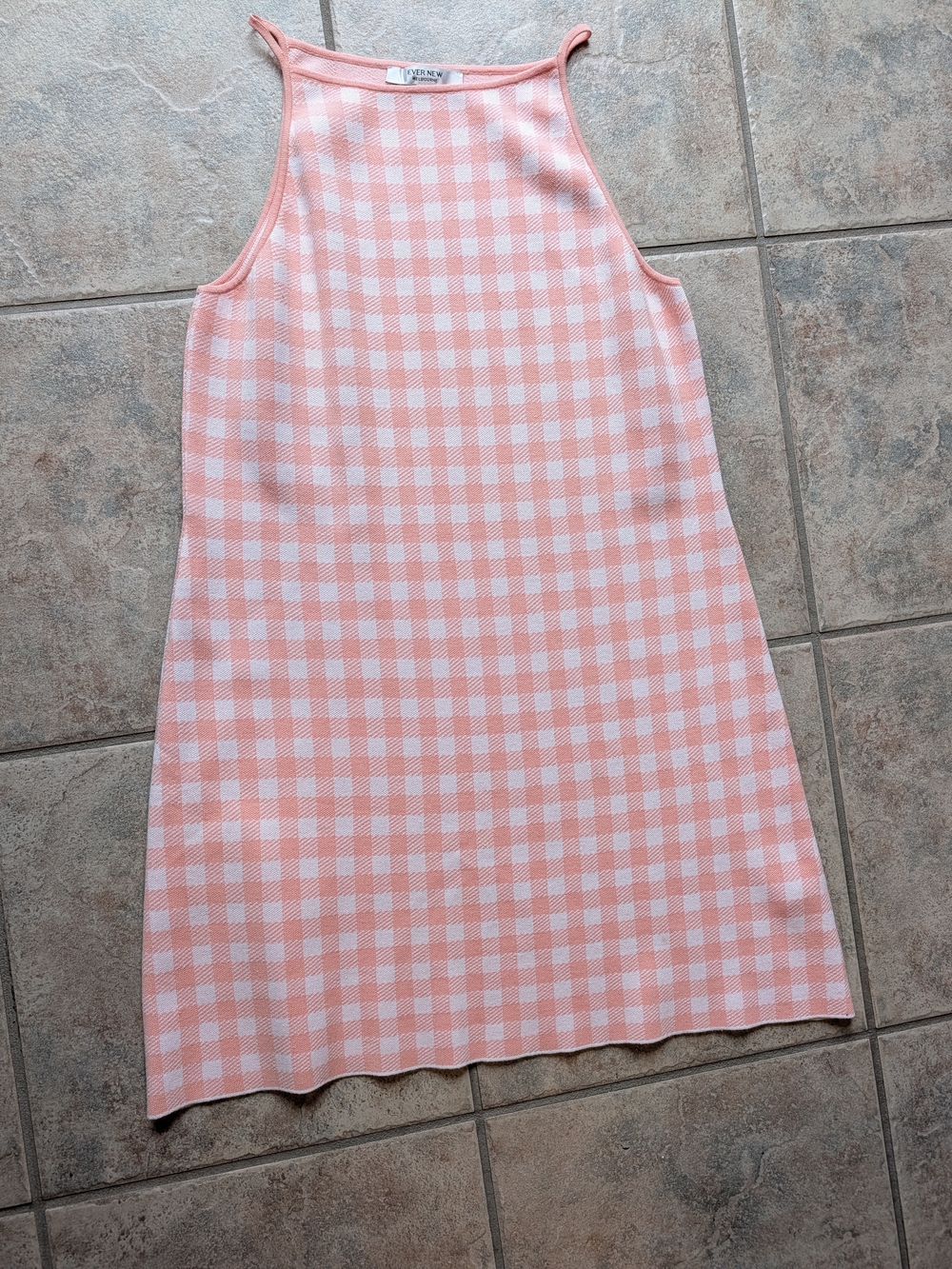 Ever New Pink Gingham Knit Tank Mini Dress - Size US 8 / AU 12